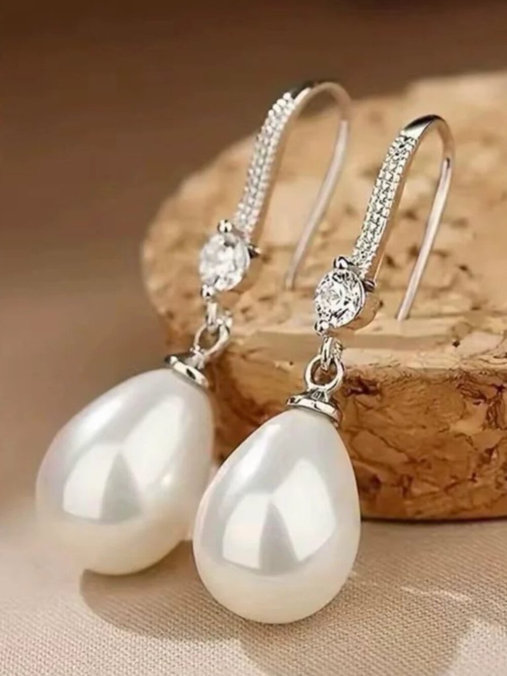 Timeless Elegance Pearl & Crystal Waterdrop Earrings Set